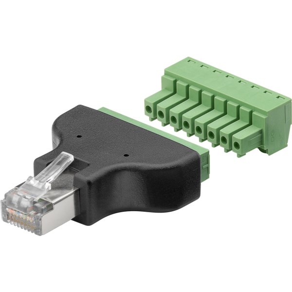 Terminalblock 8-stifts > RJ45-kontakt (8P8C)