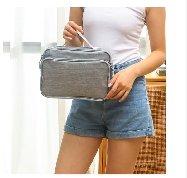 Multifunktionell Tekniktillbehörsarrangör med Dubbla Lager Grey Grey