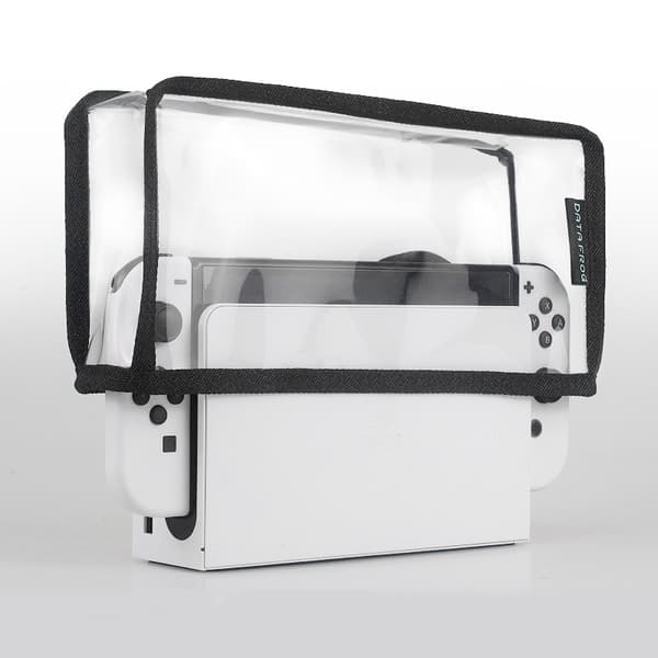 Genomskinligt skyddande dammskydd för Nintendo Switch OLED-konsol