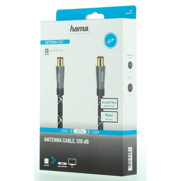 Antennkabel 120dB Svart/Grå 1.5m