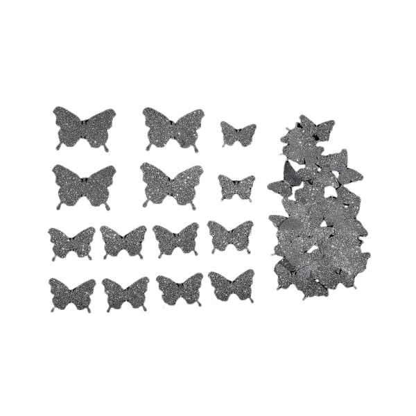 3D Butterfly Wall Sticker för heminredning 48-delat Silver Silver