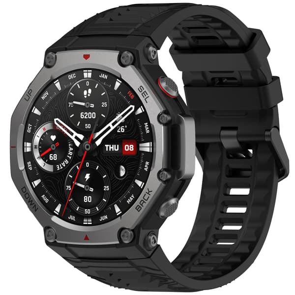 Silikoninen kellonranneke Amazfit T-Rex 3:lle Black Black