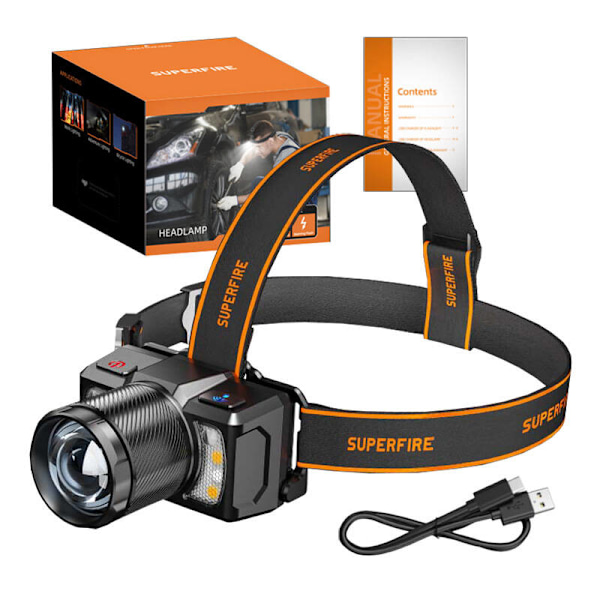 Strålkastare Superfire HL25, 700lm, USB-C