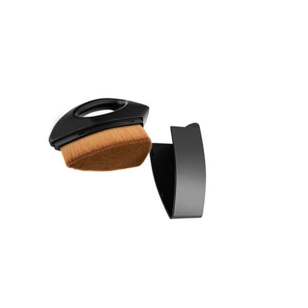 Iron Handle Foundation Brush Black - High Coverage Synthetic Fiber Makeup Brush