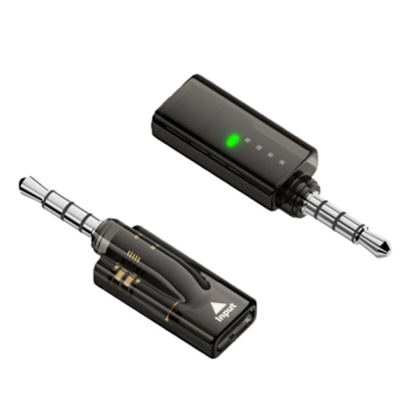 3,5 mm han til USB-C hun lydadapter med indbygget DAC dekoder 16bit/48KHz 40mW output, sort