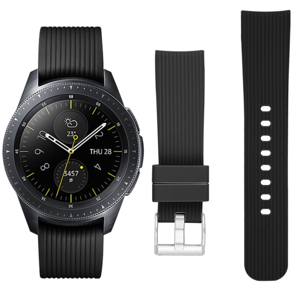 Samsung Galaxy Watch 42 mm armband silikon  (S) Svart