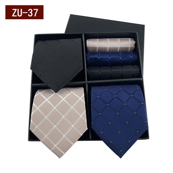 Gaveæske Silkeslips Hanky-sæt 3 stilarter herreslips MultiColor 2 MultiColor