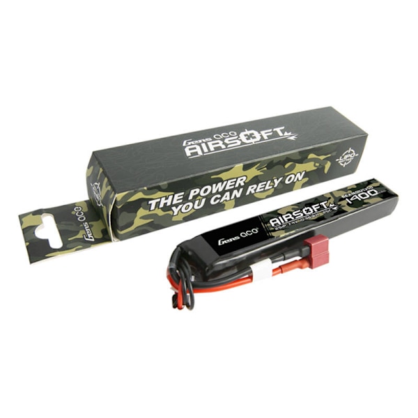 Gens ace 25C 1400mAh 2S1P 7,4V Airsoft Gun Lipo-batteri med T-stik