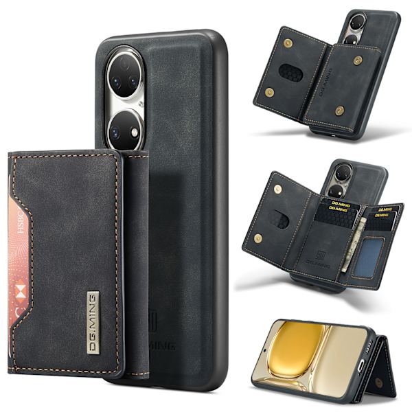Tri-Fold Pung-Etui til Huawei Huawei P50 Sort