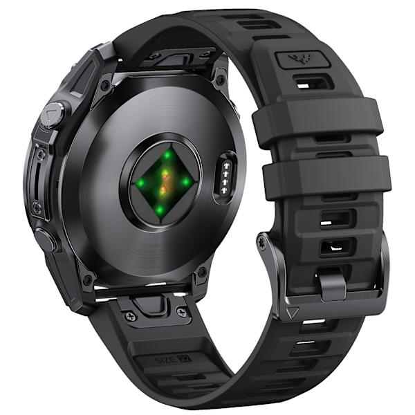 22 mm silikonebånd med hurtigudløsning til Garmin Fenix 8 47 mm Sort
