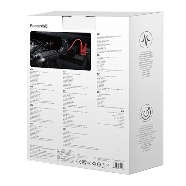 Baseus Super Energy Car Jump Starter 10000mAh, 1000A, USB (svart)