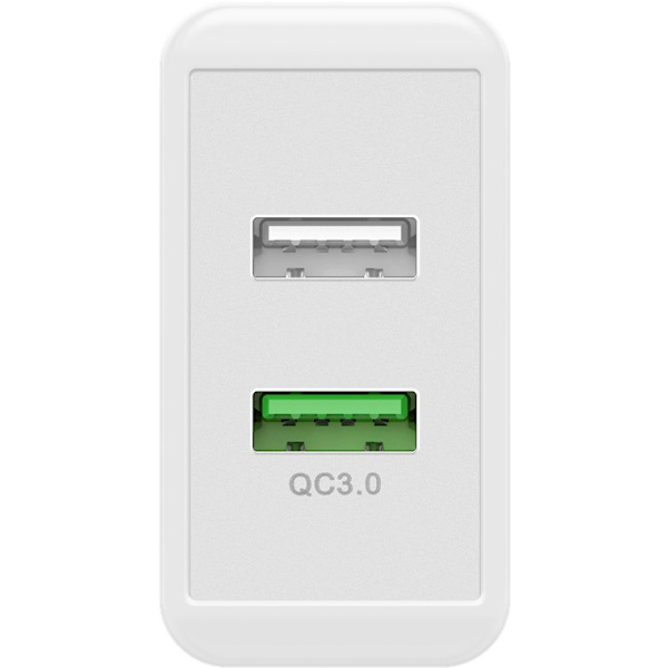 USB-A QC dubbel snabbladdare (28 W) vit