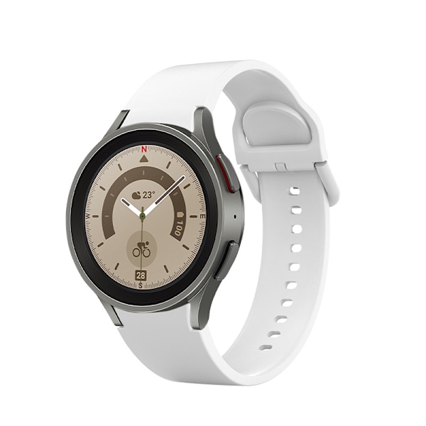 Silikone Rem til Samsung Galaxy Watch 5 - (40/44/45mm Pro) Hvid