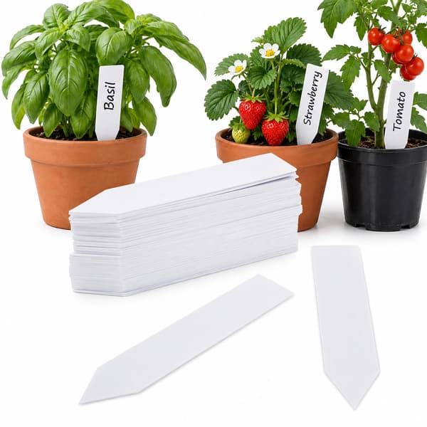 Växtetiketter / Plantskyltar för Enkel Växtidentifiering - 100 pack White 10x2 cm White 10x2 cm