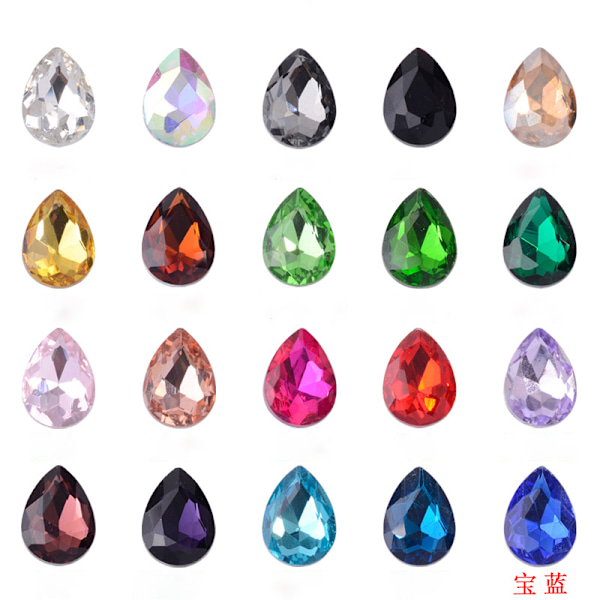 Teardrop Rhinestones Glas Crystal Gems för DIY Crafts 100st Lila M