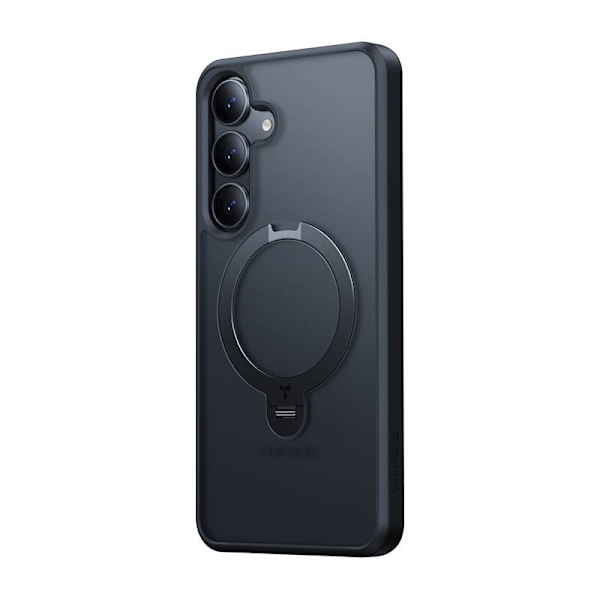 Torras Ostand Spin Series telefontaske til Samsung S25 (sort)