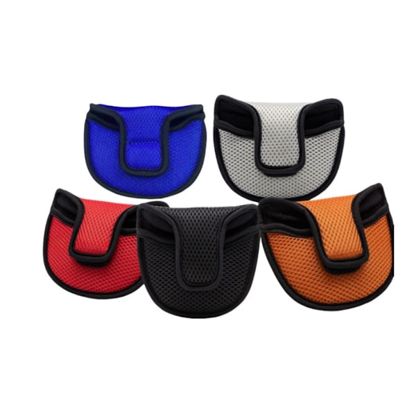 Mesh Semicircle Golf Putter Head Cover - Breathable Nylon Mesh Putter Protector Gray Gray