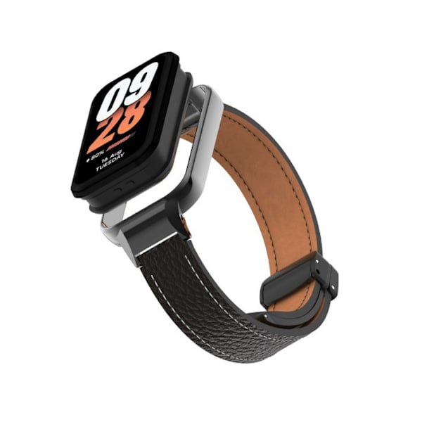 Redmi Band 2 nahkainen magneettinen solkihihna Musta