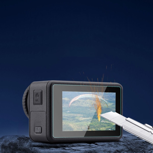 3-delad Action Camera Tempered Film Kit för DJI OSMO ACTION 4 Tr Transparent