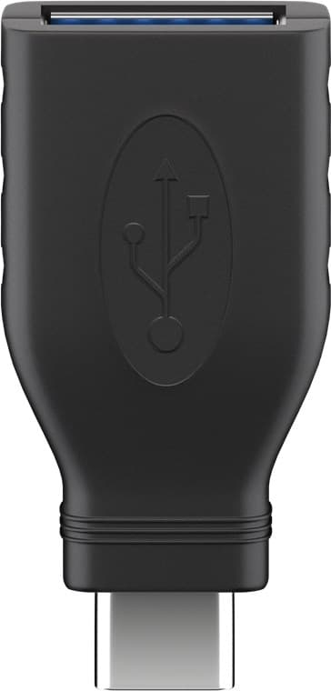 USB-C™/USB-A 3.0 OTG SuperSpeed-adapter för laddningskablar, svart