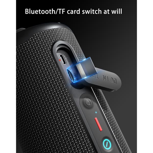 Svart RGB-ljus Trådlös Bluetooth-högtalare