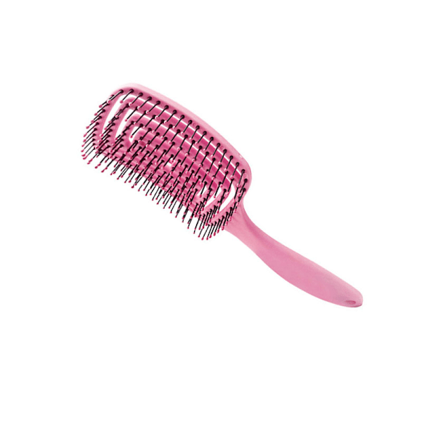 Ergonomisk böjd ventilborste för hårbottenmassage Rosa