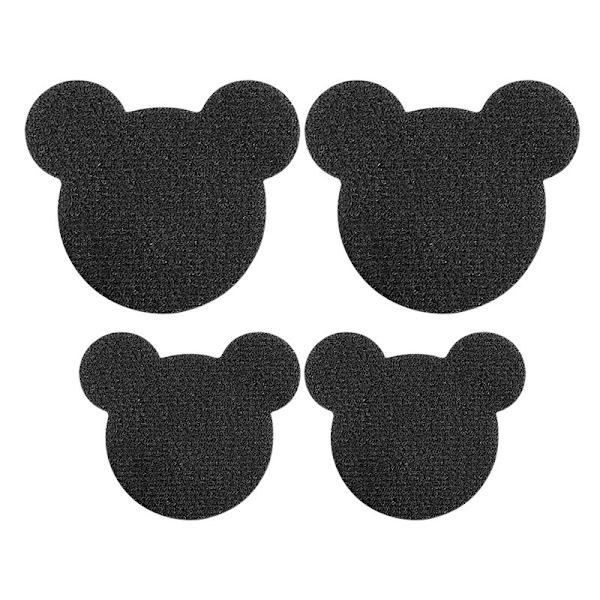 Teddy Bear Shoe Patch Kit - 8 lappar (4 stora, 4 medelstora) Svart