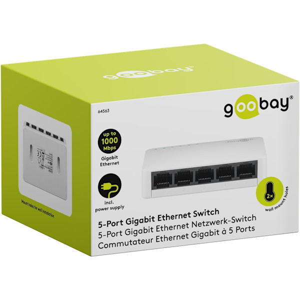 5-port Gigabit Ethernet netværksswitch
