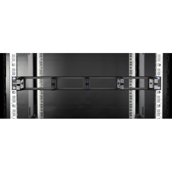 19" Cable panel, 1U, 5 brackets, cable management, black