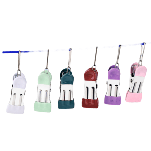 10 pakke rustfrit stål dobbelthovede gummibelagte clips Green Green