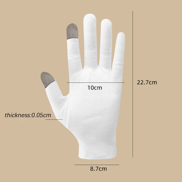 Bomuldshandsker med Touchscreen-kompatible fingre