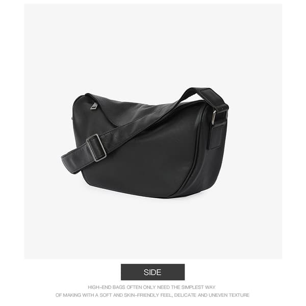 Skuldertaske i ægte læder Black Black