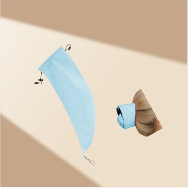 Badehætte til langt hår med hestehale - polyester hestehale-badehætte til vask, hårpleje, spa og daglig brug, rejser Blue Blue