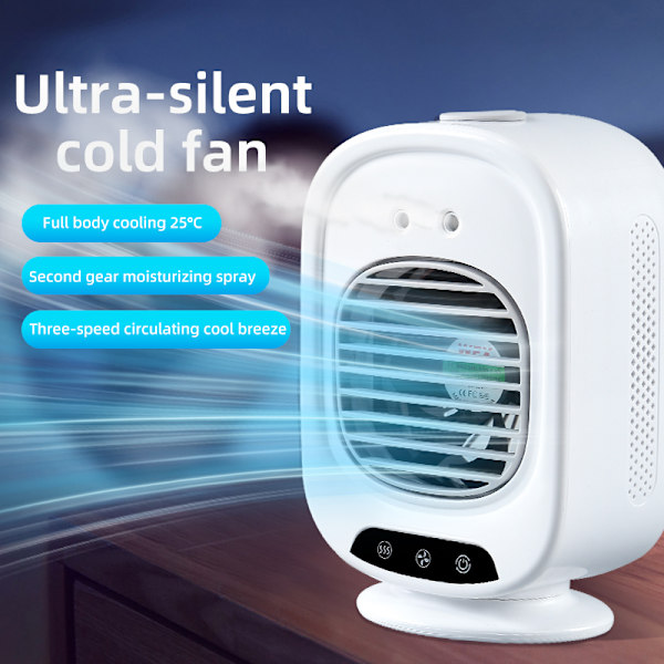 Kylande Misting Fan - Smart Desktop Air Cooler med 3 hastigheter