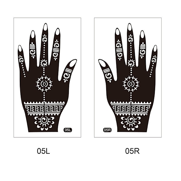 Eleganta Svarta Temporära Handtatueringar - 1 Par Pack model 2