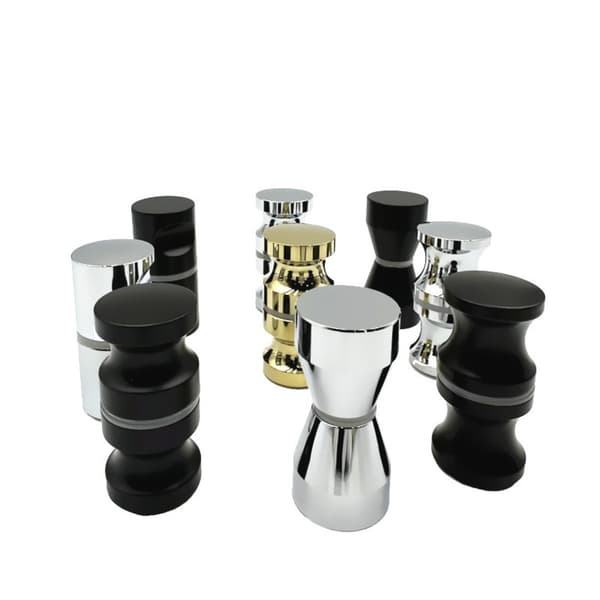 H-formet dobbeltsidet greb til glasdør - sort 304 rustfrit stål, passer til 6-19mm glas, 6.2cm x 3cm x 3cm Black Black