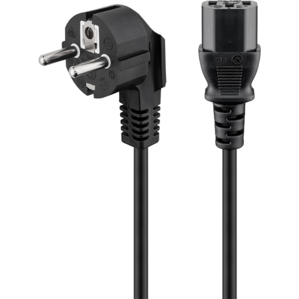Kabel för anslutning av vinklad kall enhet, 1,8 m, svart