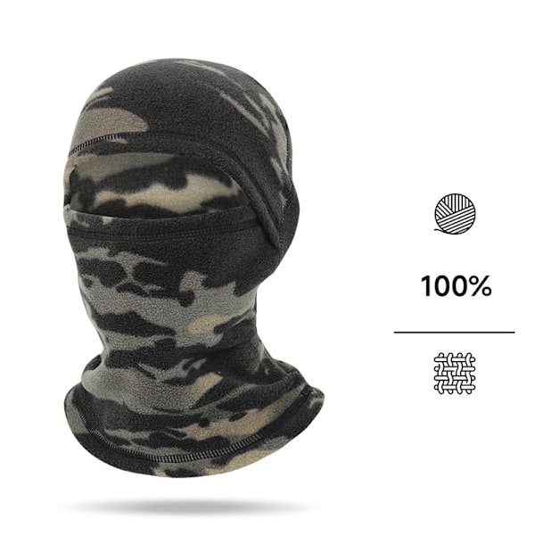 Fleece Cycling Balaclava - Vindtät & Varm Svart + Grön