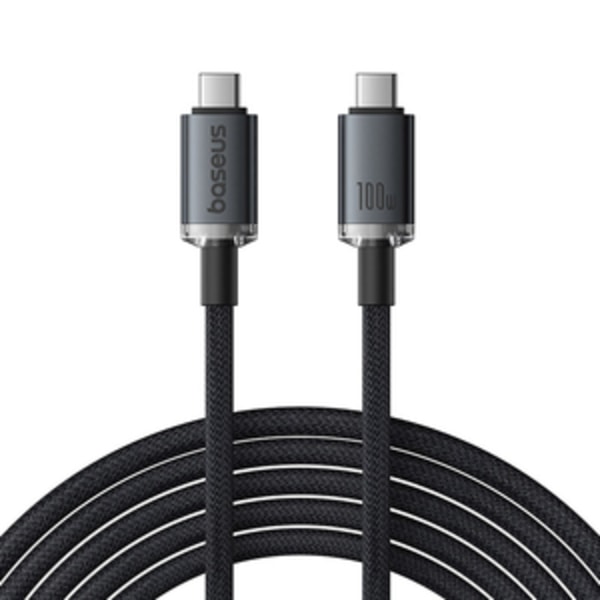 Snabbladdningskabel Baseus Crystal Shine USB-C till USB-C 100W, 1,5m, 20Gb (svart)