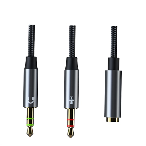 CB01 Hovedtelefon- og Mikrofonsplitter Adapter Audiokabel Model 3