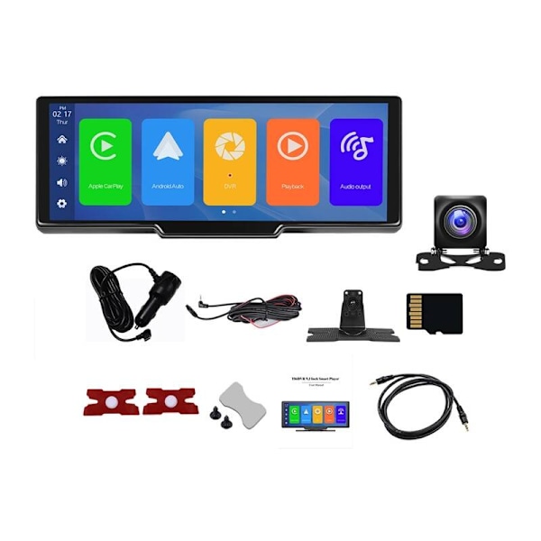 Bilskærm 9,3" Podofo A3073 Carplay&Android Auto + front- og bagkamera