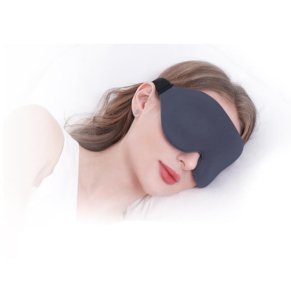 Grå 3D Sovmask - Total Ljusblockering, Bekväm och Andningsbar Ögonmask