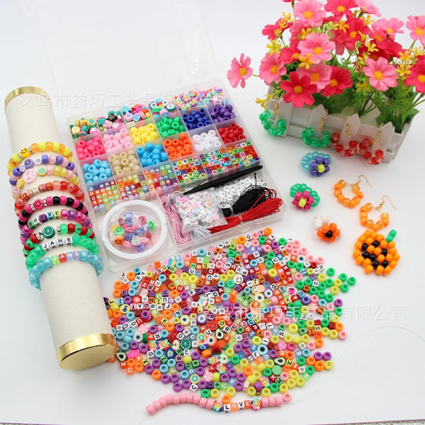 DIY Lerperlesæt, Sæt med Perler med Store Huller
