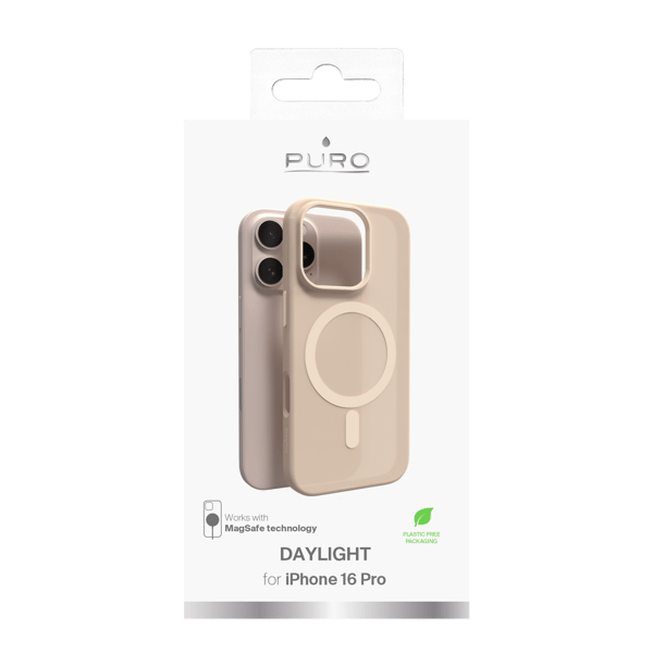iPhone 16 Pro silicone cover DAYLIGHT, semi-transp., beige
