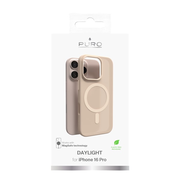 iPhone 16 Pro -silikonisuoja DAYLIGHT, puoliläpinäkyvä, beige