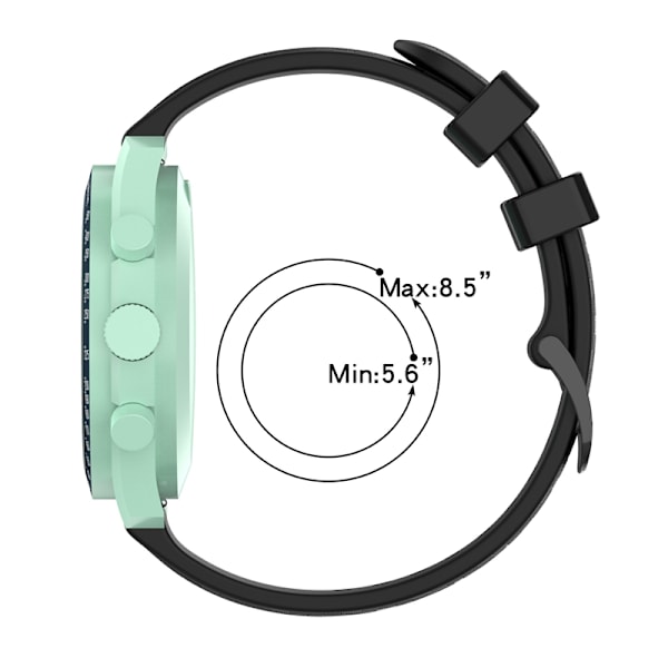 Urrem 20 mm Omega/Huawei/Samsung Galaxy Watch silikone Sort