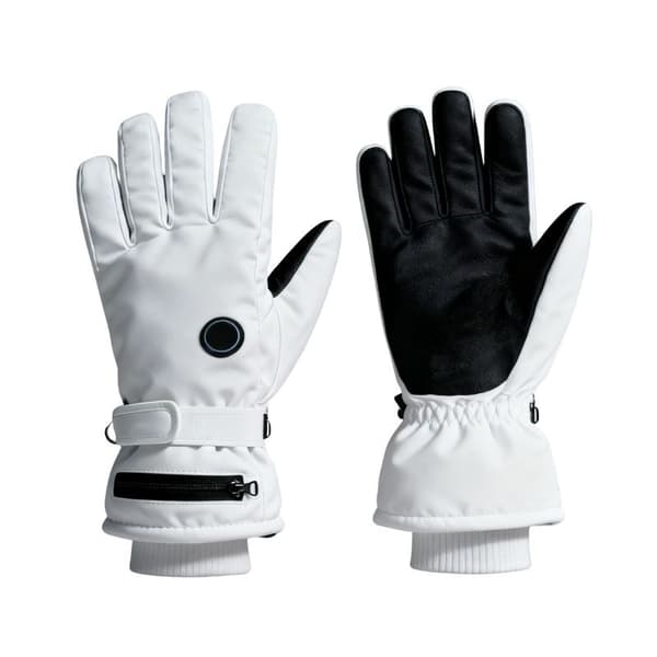Genopladelige opvarmede touchscreen-handsker til vinter udendørs sport (8-16 timer) White White