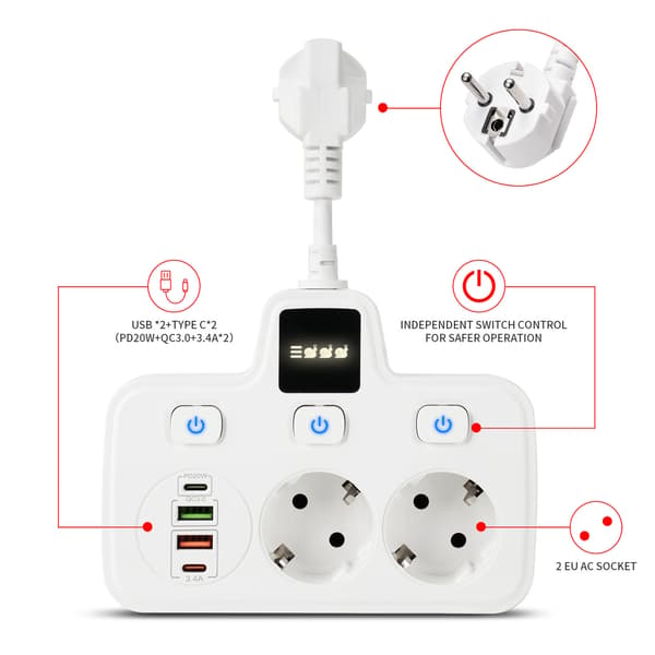 BKL-503 EU hurtigopladningsstikdåse White White