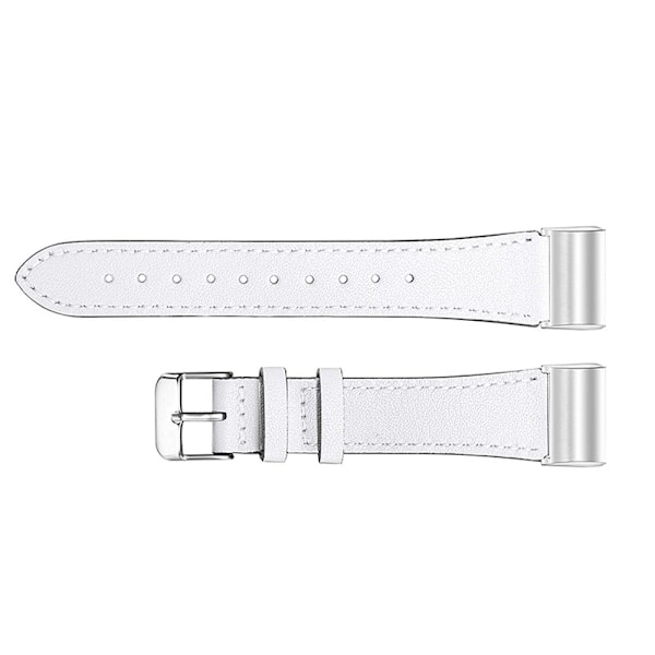 Armband i äkta läder för Fitbit Charge 3/4 Vit