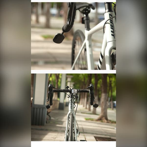 Cykelstyr spejl – 360° justerbart bagudblik til pendling og fritid, foldbart teleskopisk design, akryl HD-spejl, ABS sort